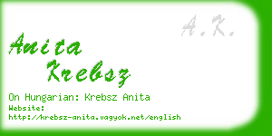 anita krebsz business card